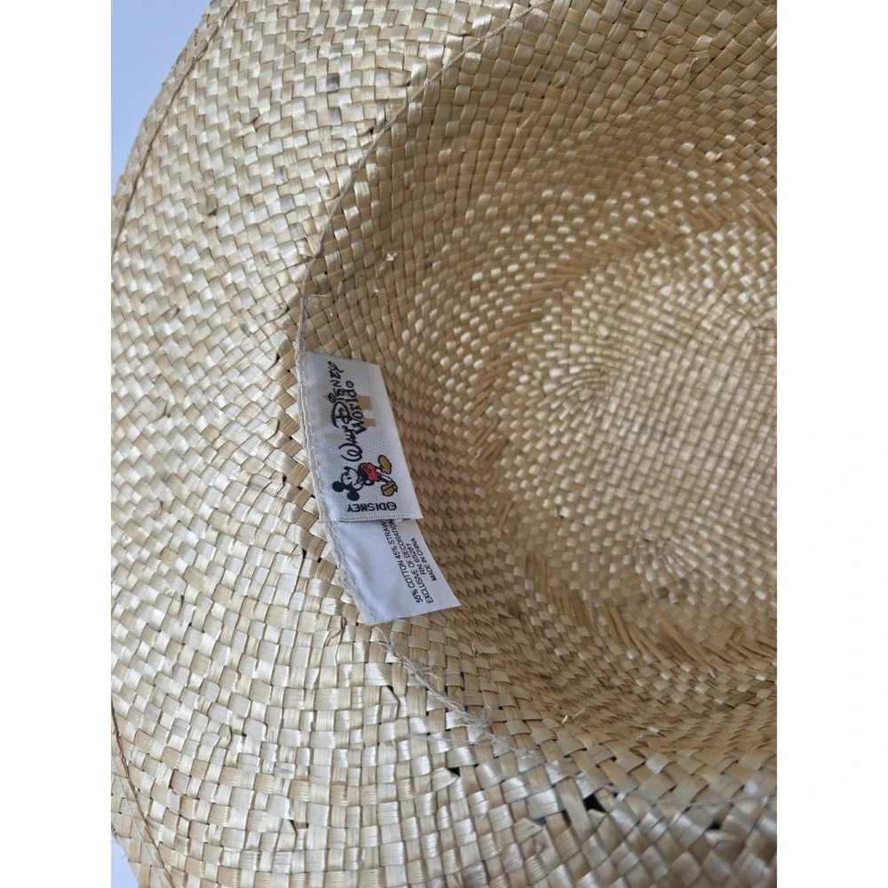 Walt‎ Disney World sun hat straw leopard bow